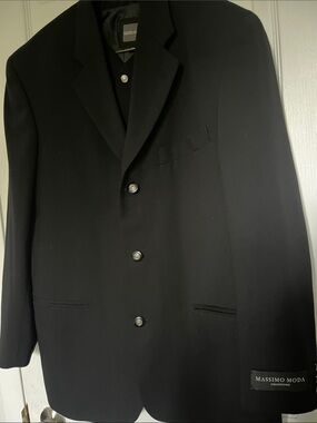 Massimo Black Classic Single-Breasted Men’s Blazer